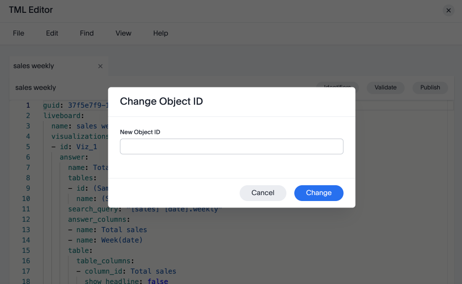 Change object ID