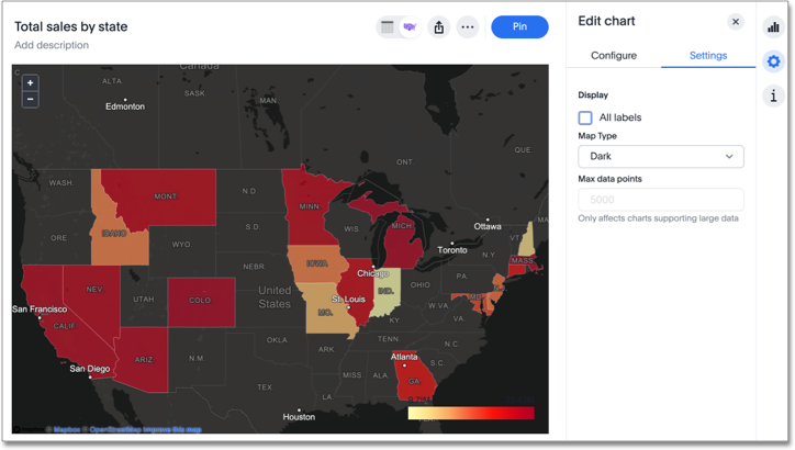 Geo chart dark type