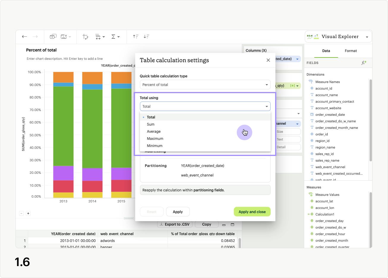 Table calc settings 1.6