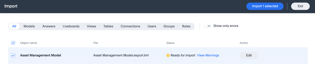 Import feedback