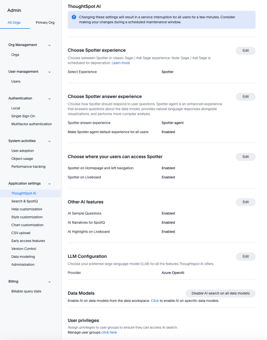 Edit Ask AI section