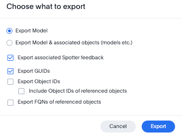 Export multiple objects