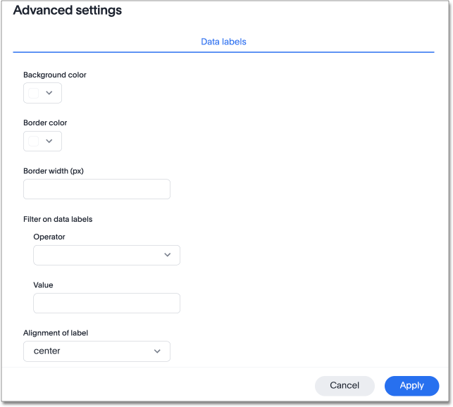 Advanced settings for column