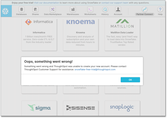 Free Trial snowflake partner connect