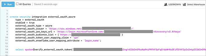 Security integration format example