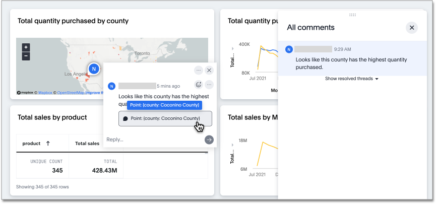 Comment data point